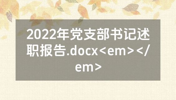 2022年党支部书记述职报告.docx<em></em>