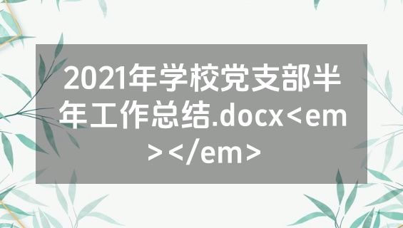 2021年学校党支部半年工作总结.docx<em></em>