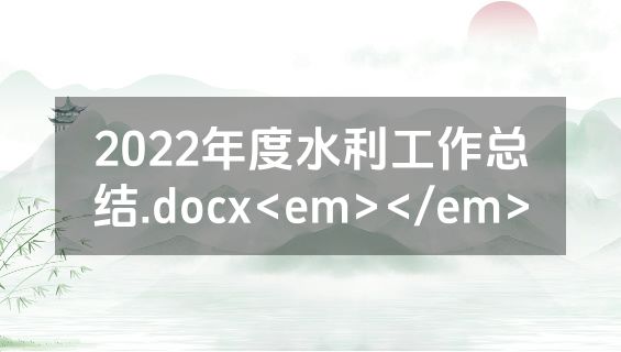 2022年度水利工作总结.docx<em></em>