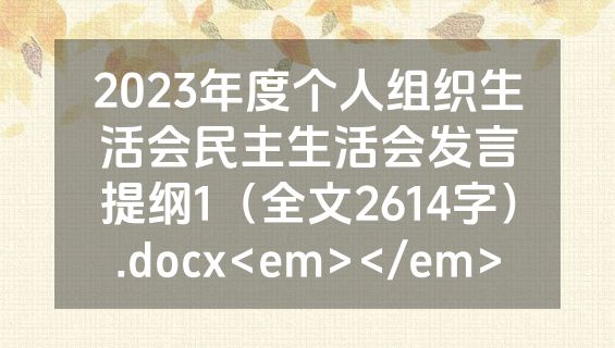 2023年度个人组织生活会民主生活会发言提纲1（全文2614字）.docx<em></em>