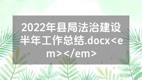 2022年县局法治建设半年工作总结.docx<em></em>