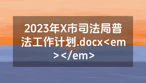 2023年X市司法局普法工作计划.docx<em></em>