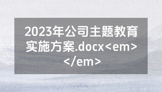 2023年公司主题教育实施方案.docx<em></em>