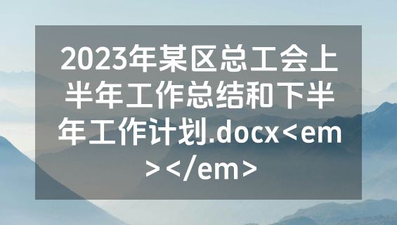 2023年某区总工会上半年工作总结和下半年工作计划.docx<em></em>