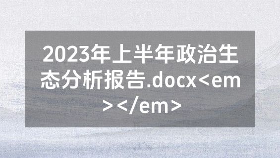 2023年上半年政治生态分析报告.docx<em></em>