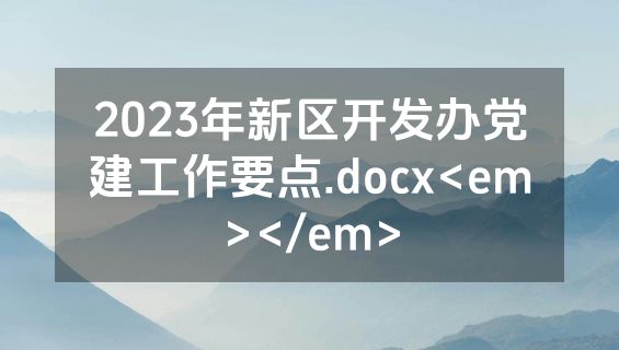 2023年新区开发办党建工作要点.docx<em></em>