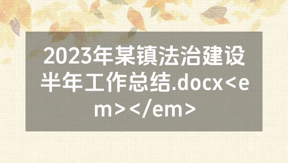 2023年某镇法治建设半年工作总结.docx<em></em>