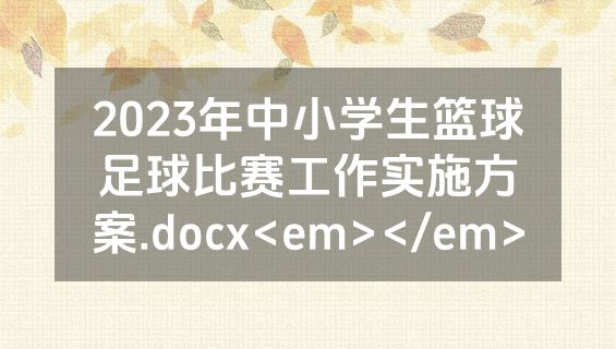2023年中小学生篮球足球比赛工作实施方案.docx<em></em>