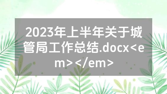 2023年上半年关于城管局工作总结.docx<em></em>