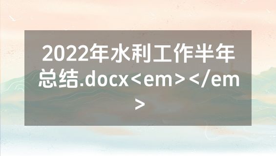 2022年水利工作半年总结.docx<em></em>
