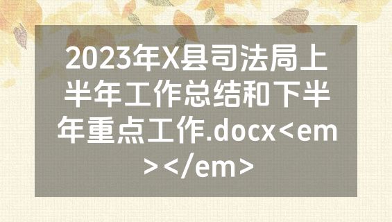 2023年X县司法局上半年工作总结和下半年重点工作.docx<em></em>