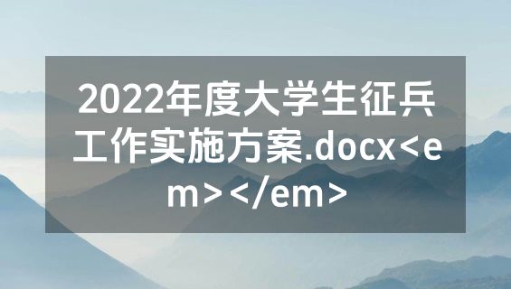 2022年度大学生征兵工作实施方案.docx<em></em>