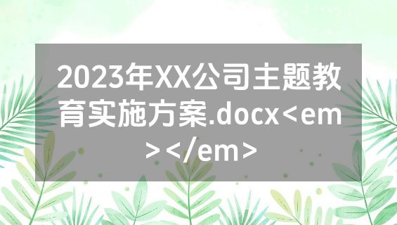 2023年XX公司主题教育实施方案.docx<em></em>