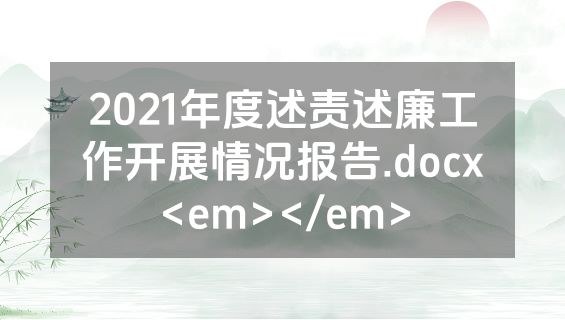 2021年度述责述廉工作开展情况报告.docx<em></em>