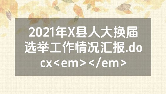 2021年X县人大换届选举工作情况汇报.docx<em></em>