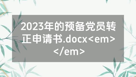 2023年的预备党员转正申请书.docx<em></em>