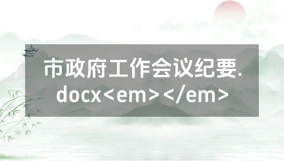 市政府工作会议纪要.docx<em></em>