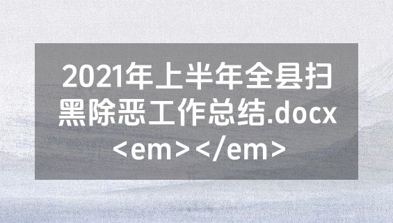 2021年上半年全县扫黑除恶工作总结.docx<em></em>