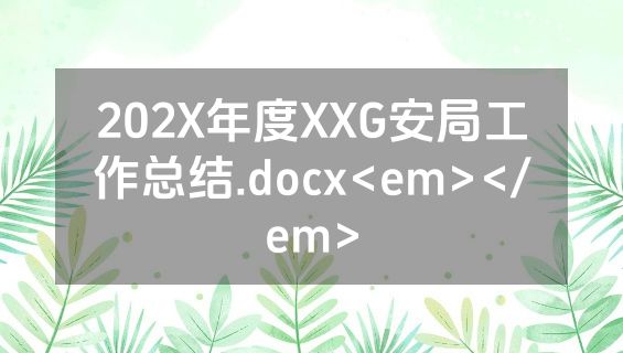 202X年度XXG安局工作总结.docx<em></em>