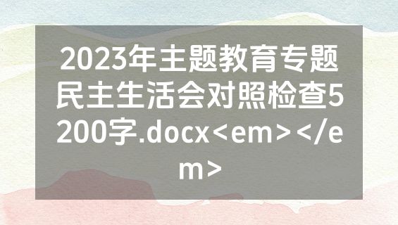 2023年主题教育专题民主生活会对照检查5200字.docx<em></em>