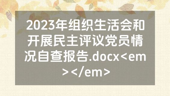 2023年组织生活会和开展民主评议党员情况自查报告.docx<em></em>