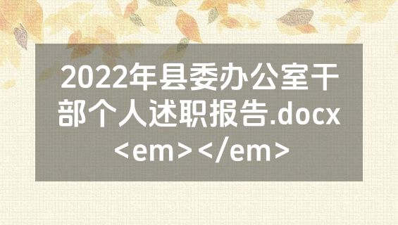 2022年县委办公室干部个人述职报告.docx<em></em>