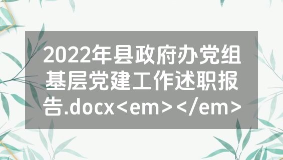 2022年县政府办党组基层党建工作述职报告.docx<em></em>