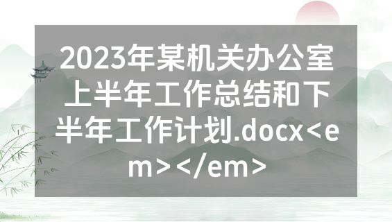 2023年某机关办公室上半年工作总结和下半年工作计划.docx<em></em>