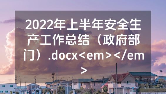 2022年上半年安全生产工作总结（政府部门）.docx<em></em>