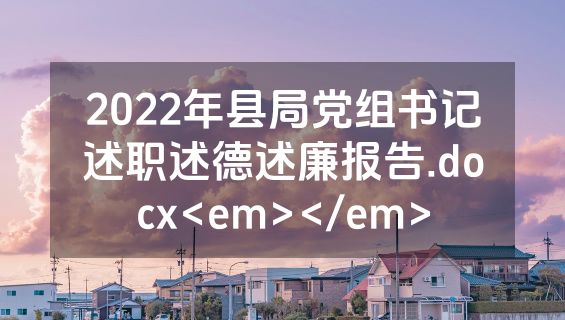 2022年县局党组书记述职述德述廉报告.docx<em></em>