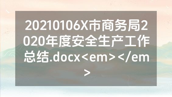 20210106X市商务局2020年度安全生产工作总结.docx<em></em>
