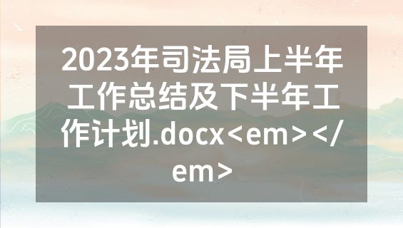 2023年司法局上半年工作总结及下半年工作计划.docx<em></em>