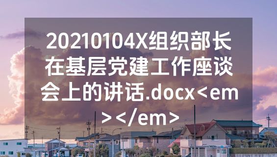20210104X组织部长在基层党建工作座谈会上的讲话.docx<em></em>
