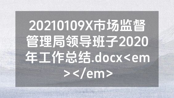 20210109X市场监督管理局领导班子2020年工作总结.docx<em></em>