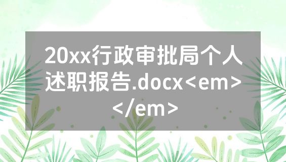20xx行政审批局个人述职报告.docx<em></em>