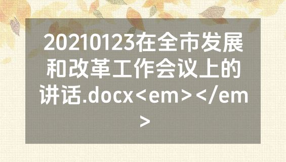 20210123在全市发展和改革工作会议上的讲话.docx<em></em>