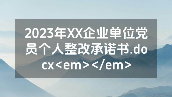 2023年XX企业单位党员个人整改承诺书.docx<em></em>