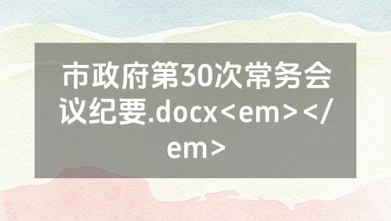 市政府第30次常务会议纪要.docx<em></em>