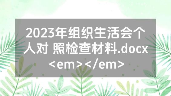 2023年组织生活会个人对 照检查材料.docx<em></em>