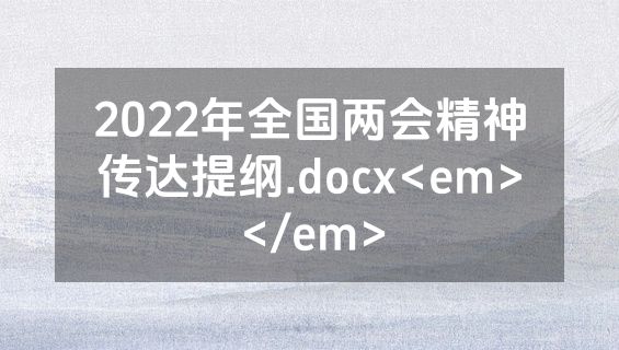 2022年全国两会精神传达提纲.docx<em></em>