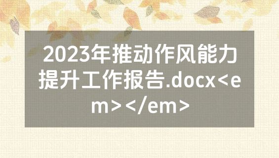 2023年推动作风能力提升工作报告.docx<em></em>