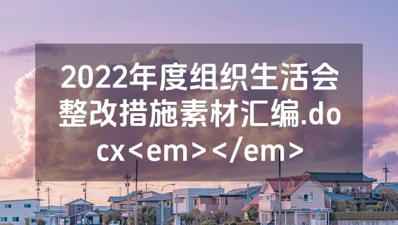 2022年度组织生活会整改措施素材汇编.docx<em></em>