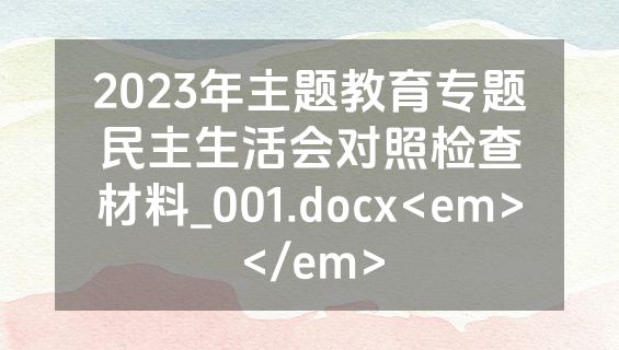 2023年主题教育专题民主生活会对照检查材料_001.docx<em></em>