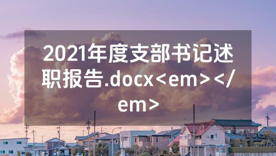 2021年度支部书记述职报告.docx<em></em>