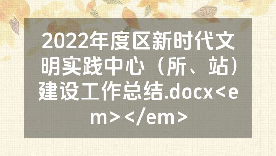 2022年度区新时代文明实践中心（所、站）建设工作总结.docx<em></em>