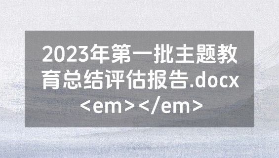 2023年第一批主题教育总结评估报告.docx<em></em>