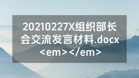 20210227X组织部长会交流发言材料.docx<em></em>