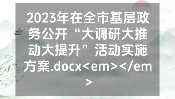 2023年在全市基层政务公开“大调研大推动大提升”活动实施方案.docx<em></em>