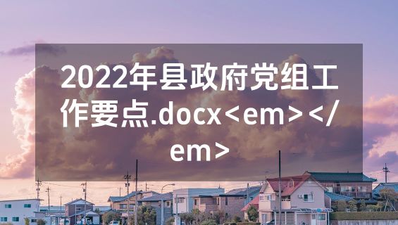 2022年县政府党组工作要点.docx<em></em>