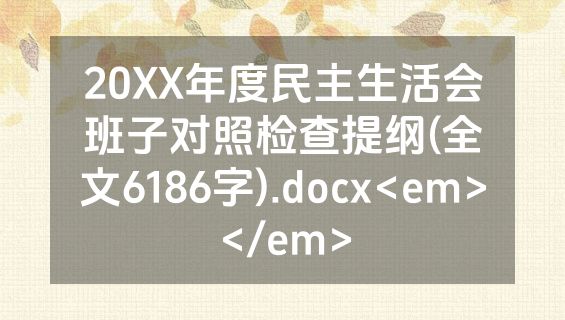 20XX年度民主生活会班子对照检查提纲(全文6186字).docx<em></em>